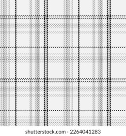 Black and white plaid seamless pattern. Tartan background. Modern fashion cage texture. Of printing on fabrics, shirts, textiles, curtains. Vector graphic.