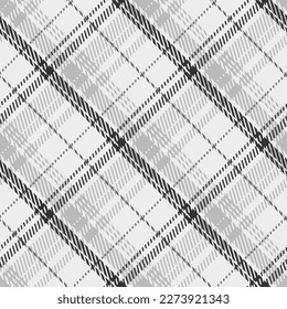 Black and white plaid seamless pattern. Tartan background. Modern fashion cage texture. Of printing on fabrics, shirts, textiles, curtains. Vector graphic.