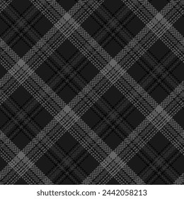 Patrón sin fisuras a cuadros en blanco y negro. Fondo de tartán. Textura de jaula de moda moderna. De impresión en telas, camisas, textiles, cortinas. Gráfico vectorial.