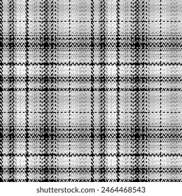 Patrón sin fisuras a cuadros en blanco y negro. Jaula de moda moderna textura de espiga. Vector gráfico de estampado en telas, camisas, textiles, cortinas.