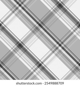 Preto e branco xadrez padrão sem costura. Fundo de Tartan. Moderna textura de gaiola de moda. De impressão em tecidos, camisas, têxteis, cortinas. Gráfico vetorial.