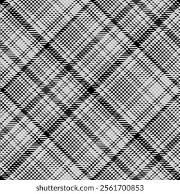 Black and white plaid seamless pattern. Tartan background. Modern fashion cage texture. Of printing on fabrics, shirts, textiles, curtains. Vector graphic.