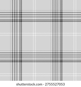 Black and white plaid seamless pattern. Tartan background. Modern fashion cage texture. Of printing on fabrics, shirts, textiles, curtains. Vector graphic.
