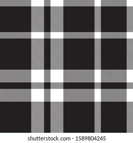 Black and White Plaid Tartan Seamless Pattern for shirt printing, fabric, textiles, jacquard patterns, backgrounds and websites