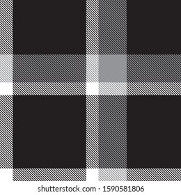 Black and White Plaid Tartan Seamless Pattern for shirt printing, fabric, textiles, jacquard patterns, backgrounds and websites