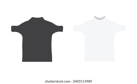 black and white plain t-shirts isolated on white background