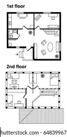 2 Story House Drawing Images Stock Photos Vectors Shutterstock