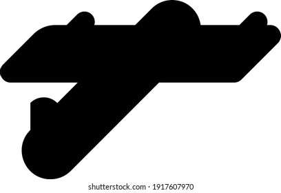 Black and white. Black and white plane. Black plane. The plane is flying overhead. Aviation. Minimalism. Vector illustration.