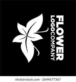 black and white plant flower logo, modern logo and nature logo