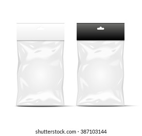 black & white plastic pack, packaging, 3D, vector