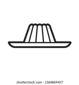 black and white plate with jelly isolated on white vector drawing