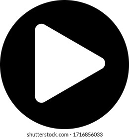 Black & white Play button Illustration. Play Vector icon. Video play button symbol. 