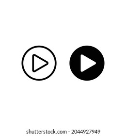 Black and white play buttons illustrations