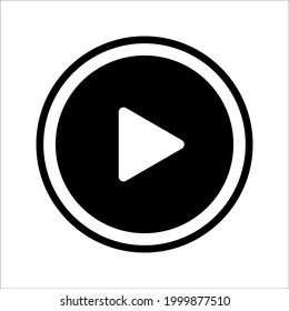 black and white play icon