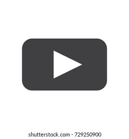 Black and white play icon. Vector illustration.