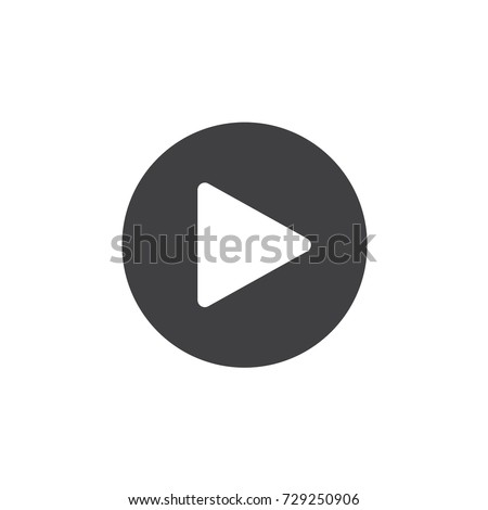 Black and white play icon. Vector illustration.