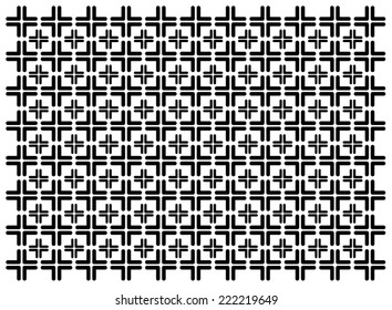 Black and white plus sign pattern vector.