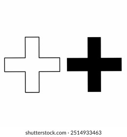 O símbolo de adição preto e branco é um sinal matemático usado para indicar a adição. Combina dois ou mais números ou quantidades para obter um total. O símbolo de adição no fundo branco