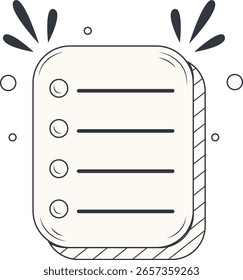 Black and White Podcast Element. Vector Illustration in Doodle Design Concept