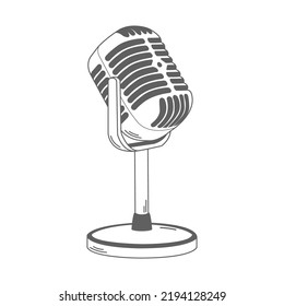 black and white podcast symbol icon color