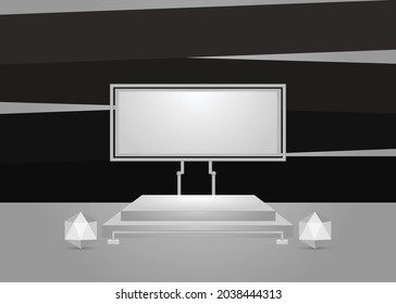 Black and white podium mockup background