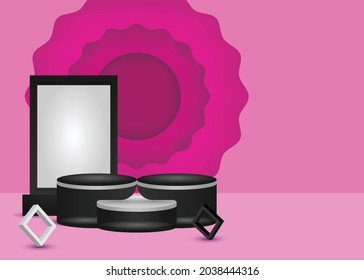 Diseño de fondo de parodia de podio blanco y negro