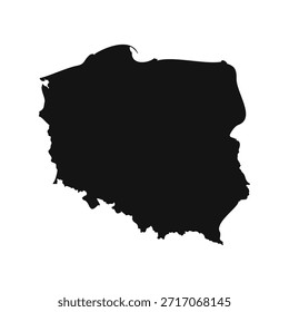 Black and White Poland Simple Map