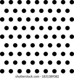 Black and white polka dot background. Abstract geometric seamless pattern. Vector illustration.