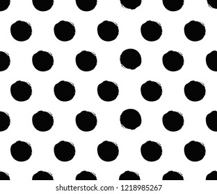 black and white polka dot pattern abstract background vector