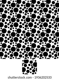Black and white polka dot pattern vector.Circles Seamless pattern.Circles seamless pattern. Dots background texture.Seamless polka dot pattern. Black dots in random sizes on white background.