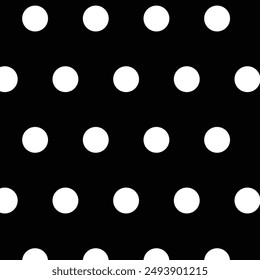 Diseño de patrón sin costura de lunares en blanco y negro