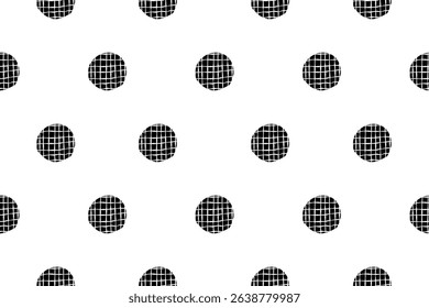 Black and White Polka Dot Seamless Pattern – Classic Vector Design for Fabric, Backgrounds, Print, Packaging, and Interior Decor.