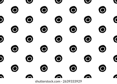 Black and White Polka Dot Seamless Pattern – Classic Vector Design for Fabric, Backgrounds, Print, Packaging, and Interior Decor