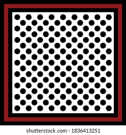 Black white polka dots  background.Vector patch for print,fabric,scarf design.