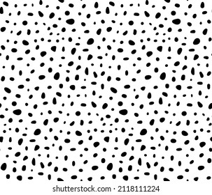 Black and white polka dots pattern. Petit poa. Vector seamless pattern