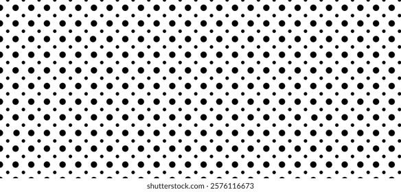 Black and white polka dots pattern background