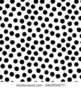 Black and white polka dots seamless vector pattern