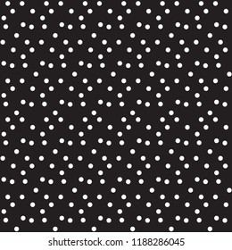 Black white polka randomly dots seamless vector pattern