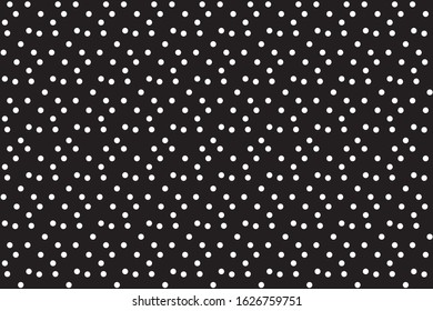 Black white polka randomly dots vector seamless pattern