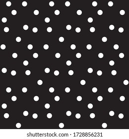 Black white polka randomly dots seamless pattern vector