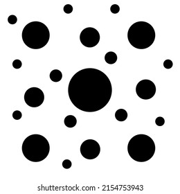 Black and white polkadot seamless pattern collection, Abstract background, Decorative wallpaper.