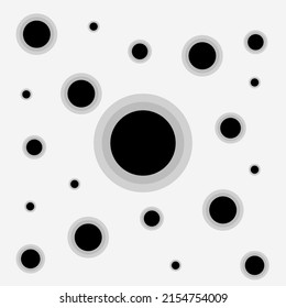 Colección de patrones sin fisuras de polkadot blanco y negro, fondo abstracto, papel tapiz decorativo.