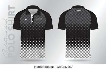 black and white polo shirt mockup template design for sport uniform