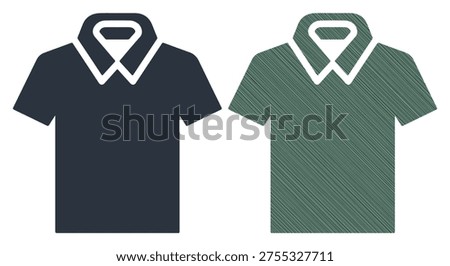 Black and white polo shirt, vector illustration, garment, casual wear, simple design