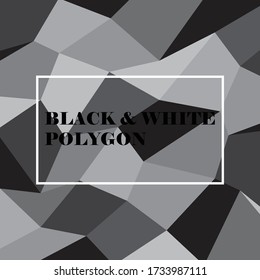 Black and white polygon background. Abstract wallpaper concept. Monotone backdrop.