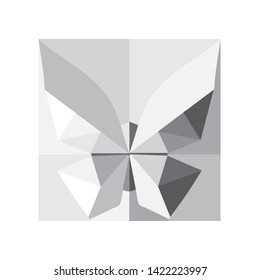 Black and White polygon paper origami Butterfly