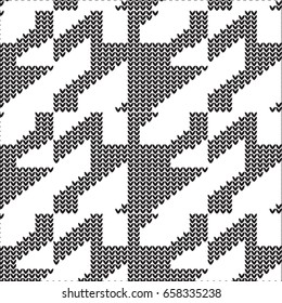 black and white polygon shape knitting pattern background vector illustration image