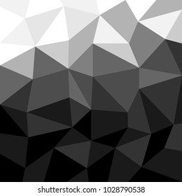 Black and white polygonal background. Triangle, low poly art. 
