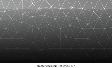 Black and white polygonal mesh, geometric network, modern abstract pattern, digital background