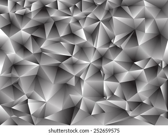 Black and white polygonal style abstract geometric triangular vector illustration graphic background